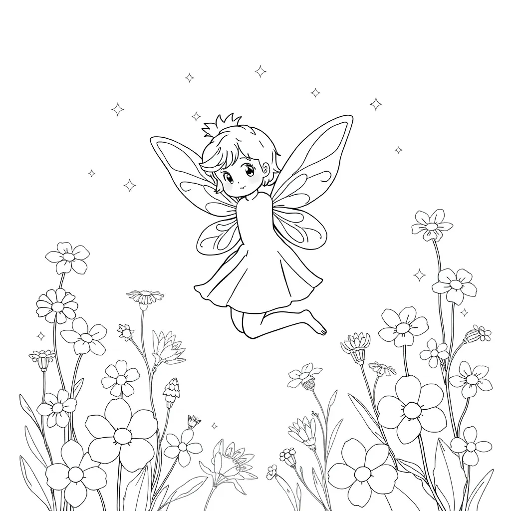 Fairy coloring page