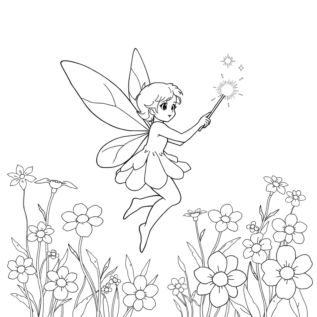 Fairy coloring page