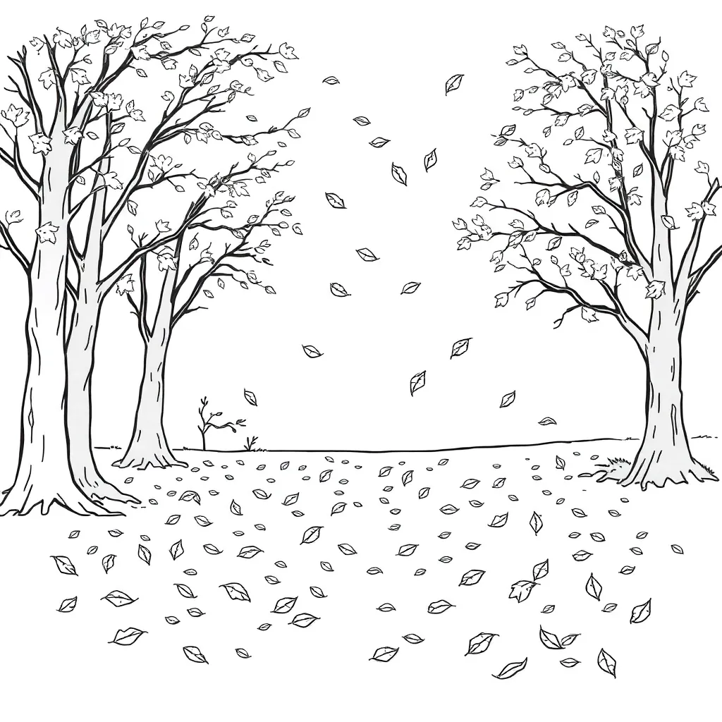Fall Leaves coloring page