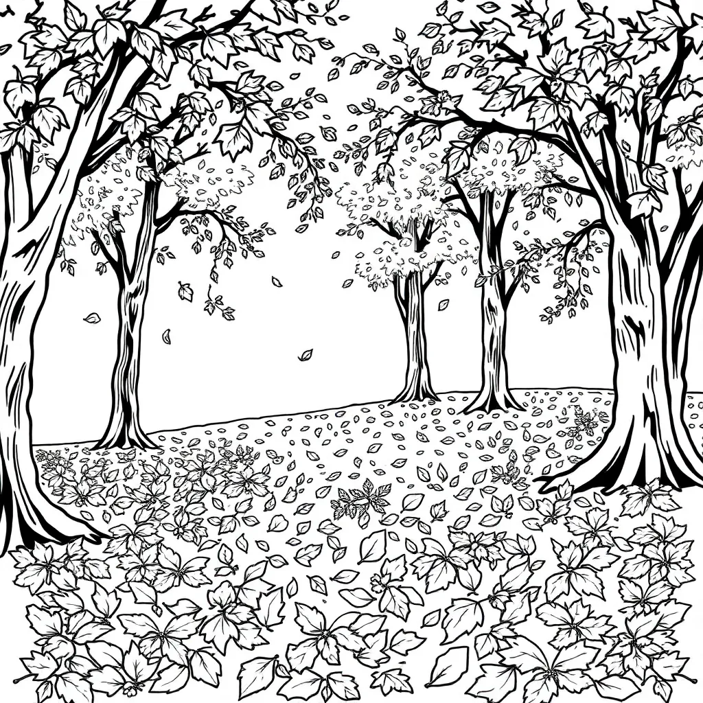 Fall Leaves coloring page