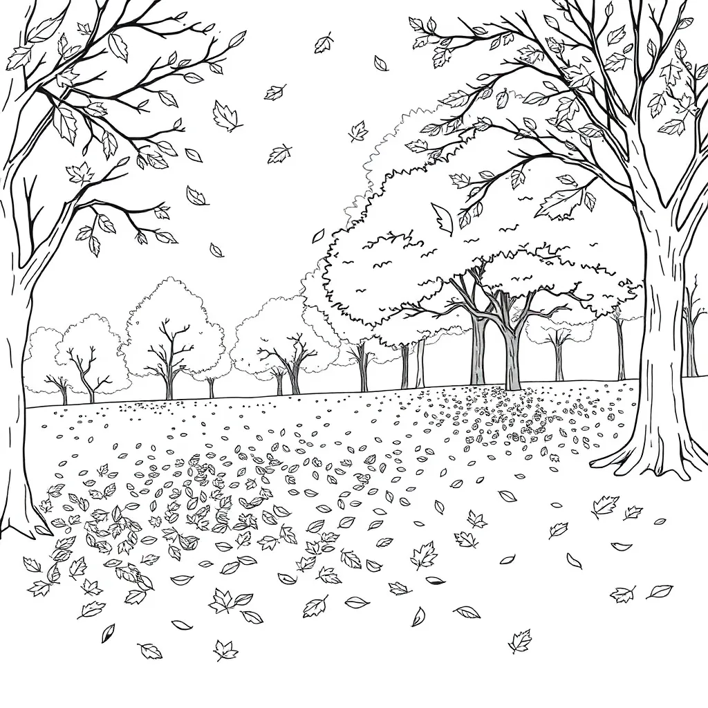 Fall Leaves coloring page