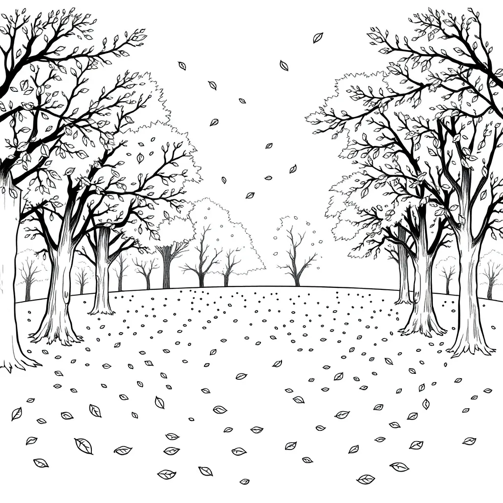 Fall Leaves coloring page