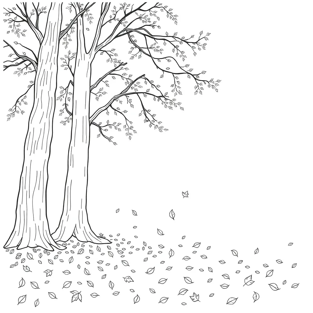 Fall Leaves coloring page