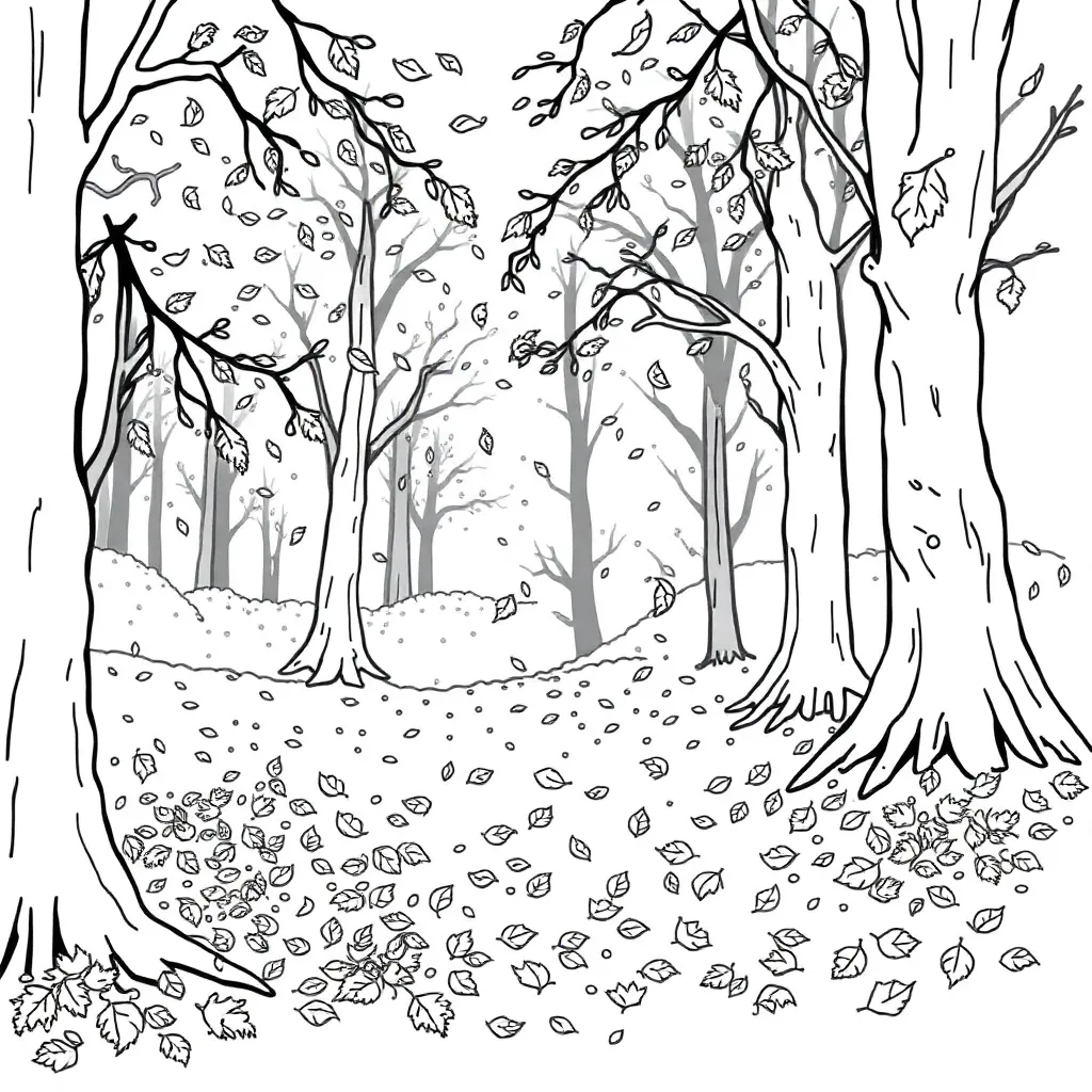 Fall Leaves coloring page
