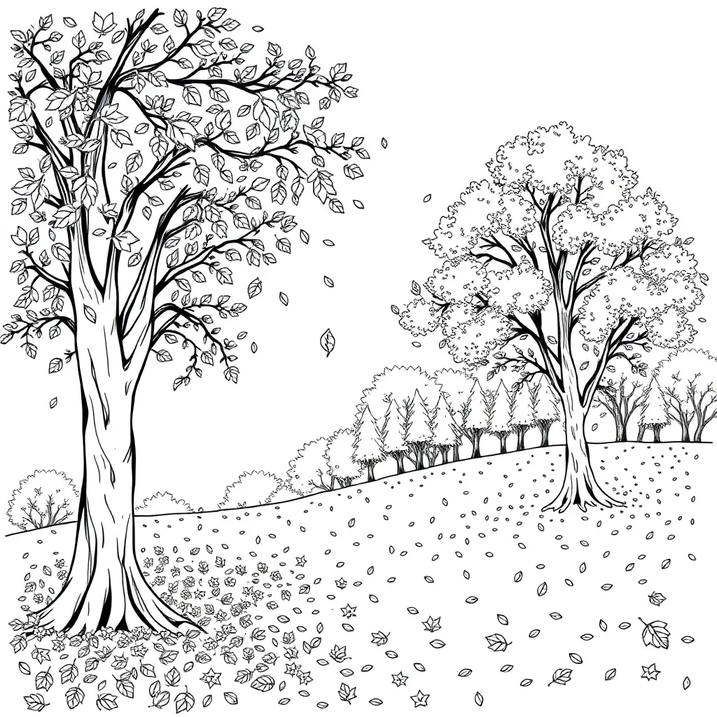 Fall Leaves coloring page