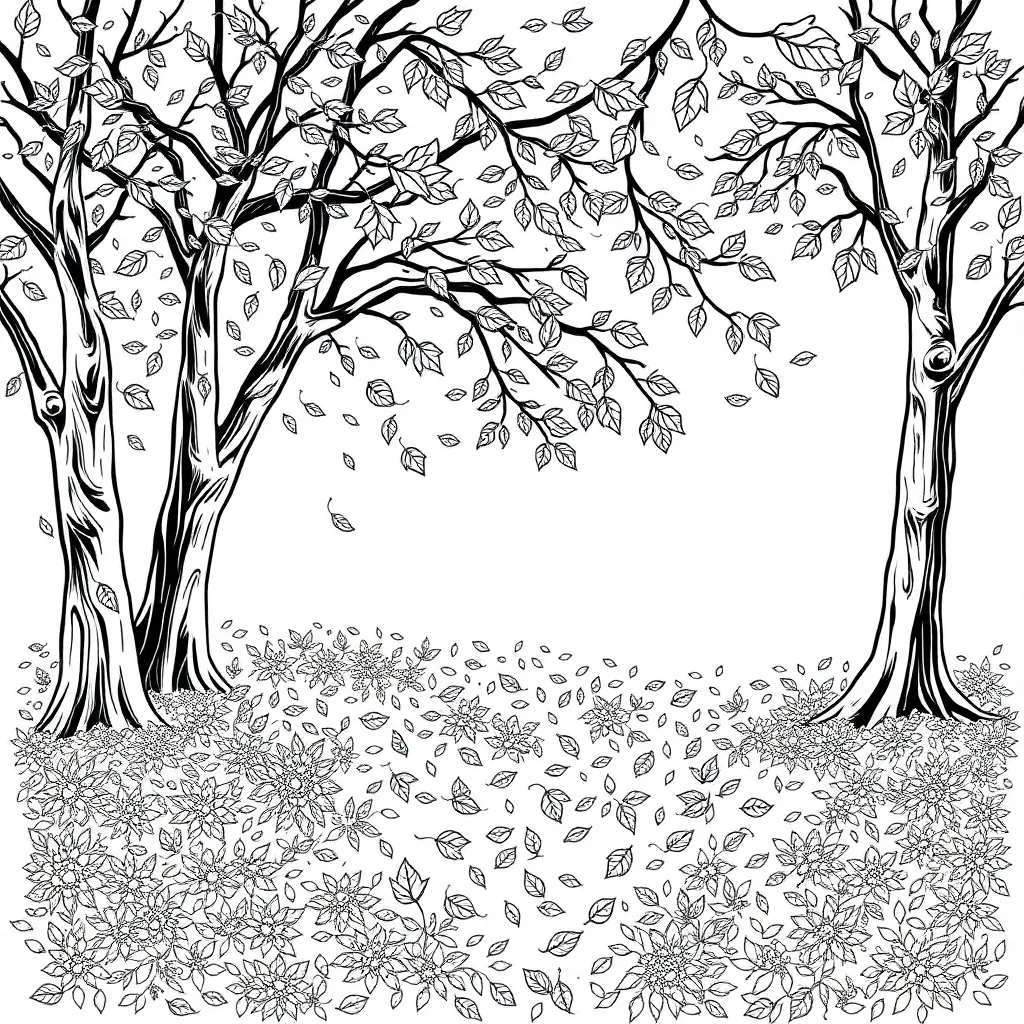 Fall Leaves coloring page