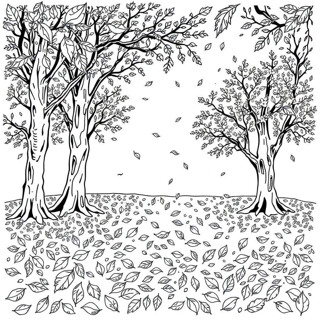 Fall Leaves coloring page