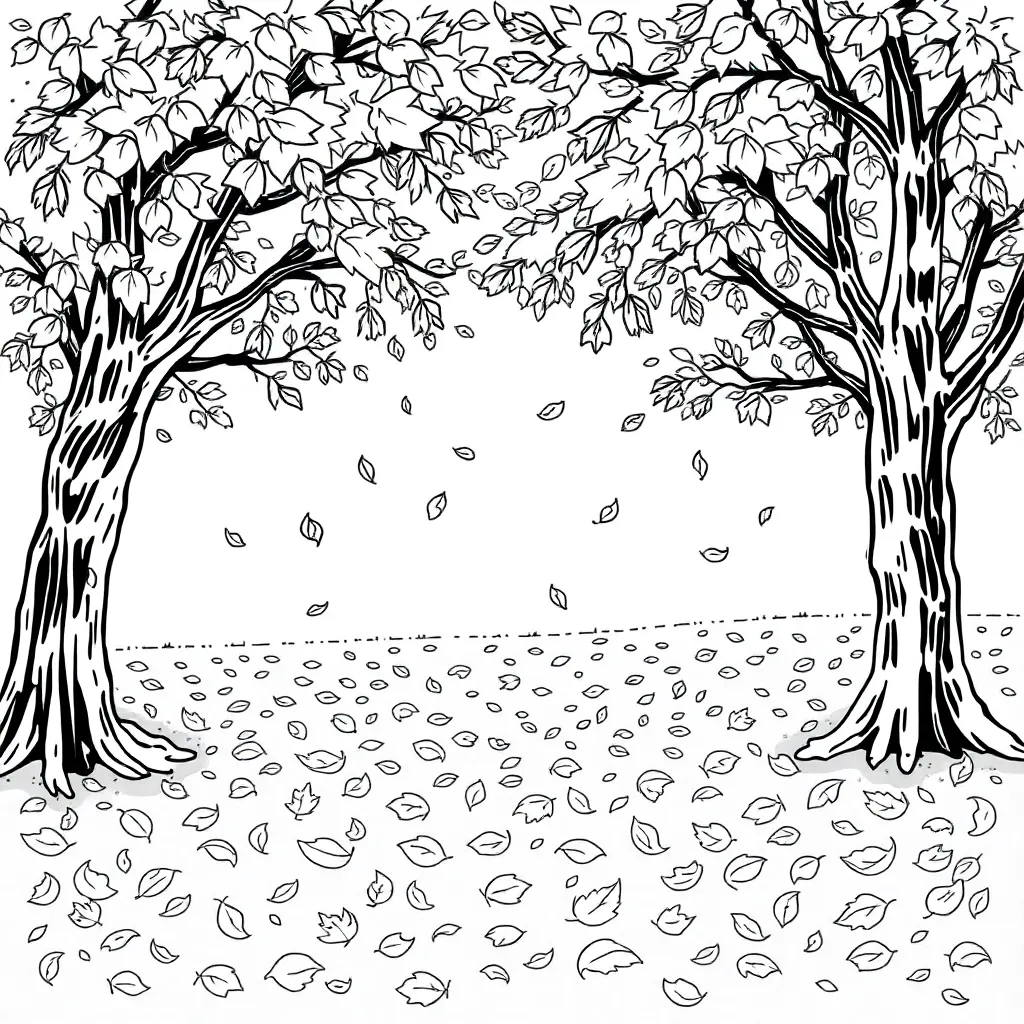 Fall Leaves coloring page