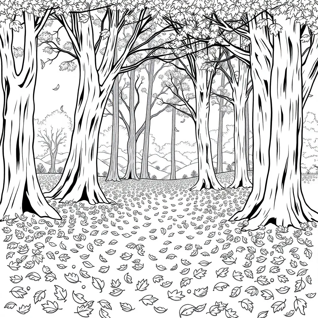 Fall Leaves coloring page