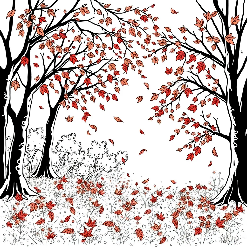 Fall Leaves coloring page