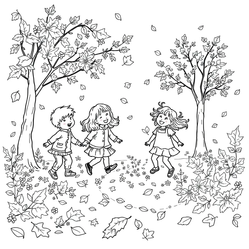 Fall Leaves coloring page