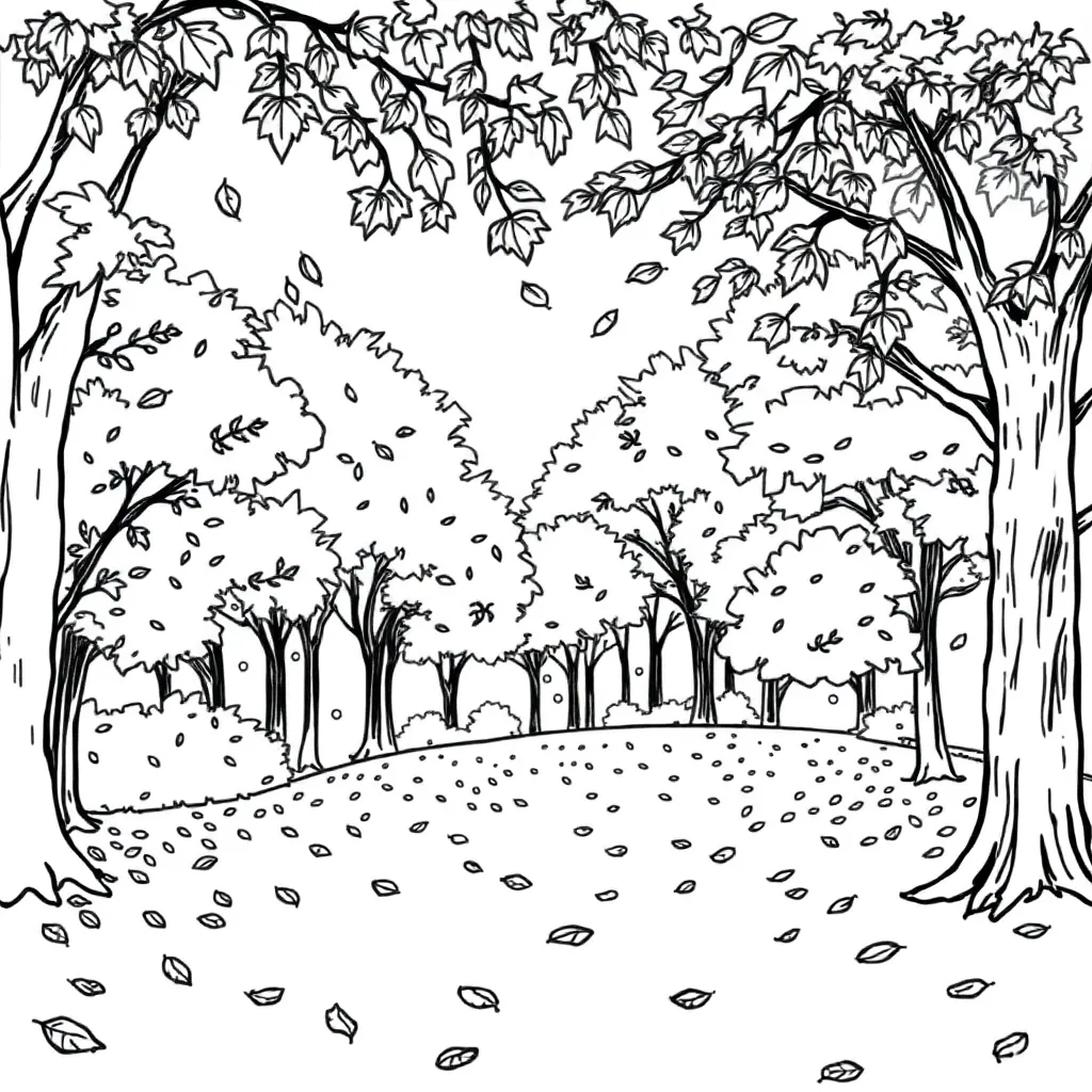 Fall Leaves coloring page