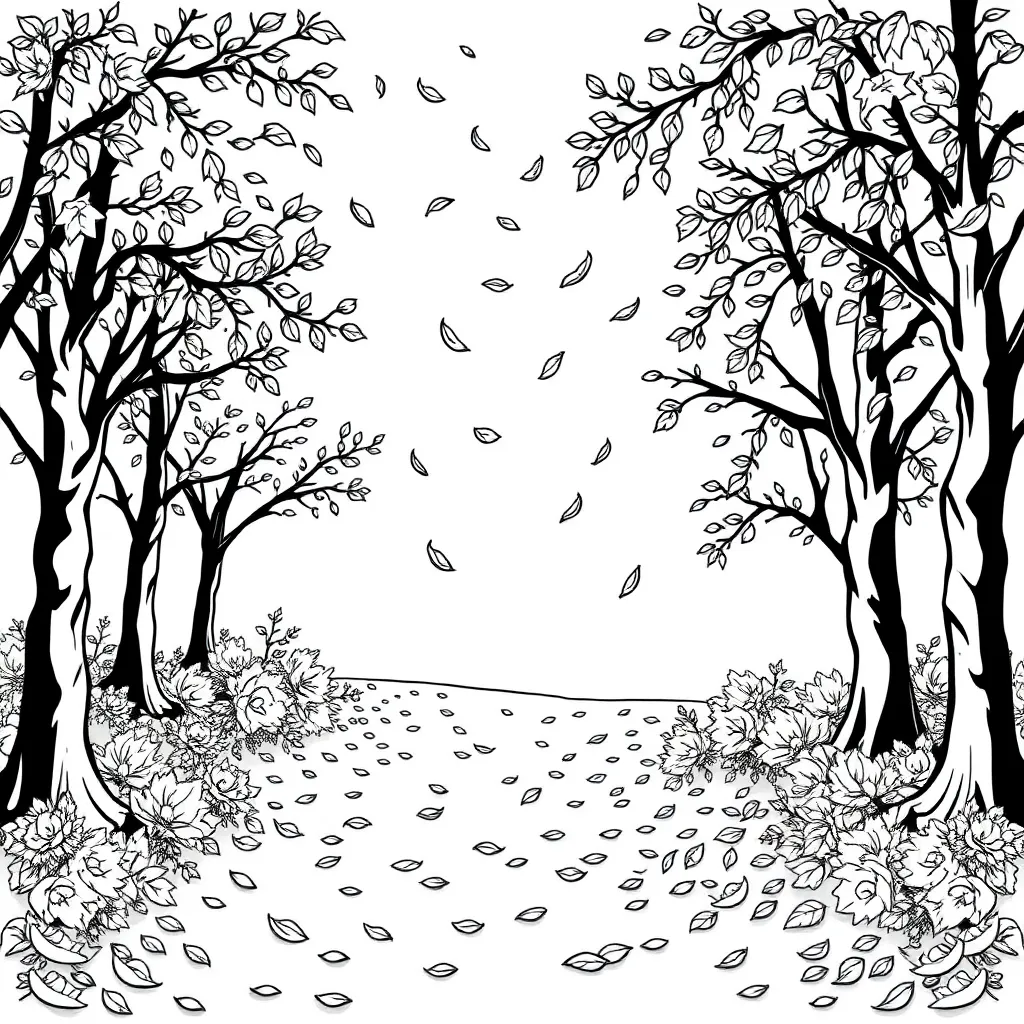 Fall Leaves coloring page