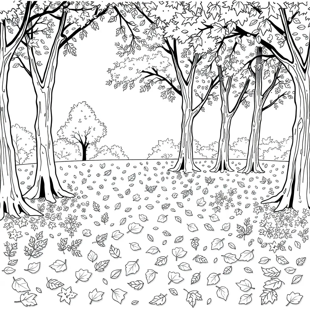 Fall Leaves coloring page