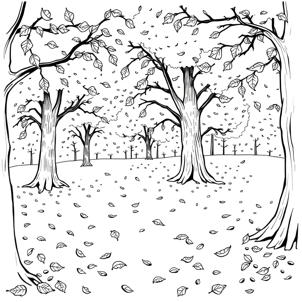 Fall Leaves coloring page