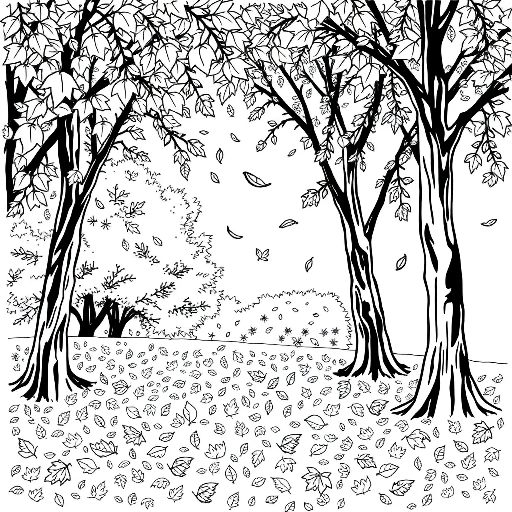 Fall Leaves coloring page
