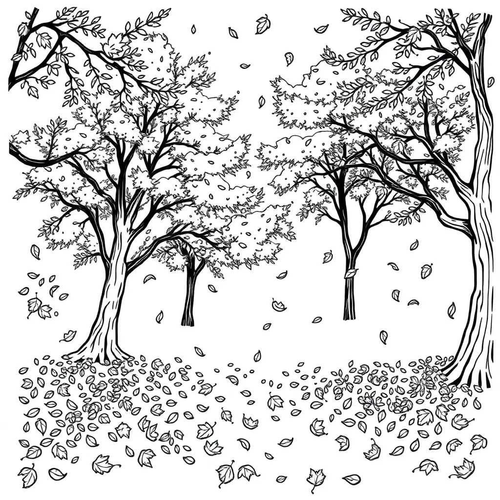 Fall Leaves coloring page
