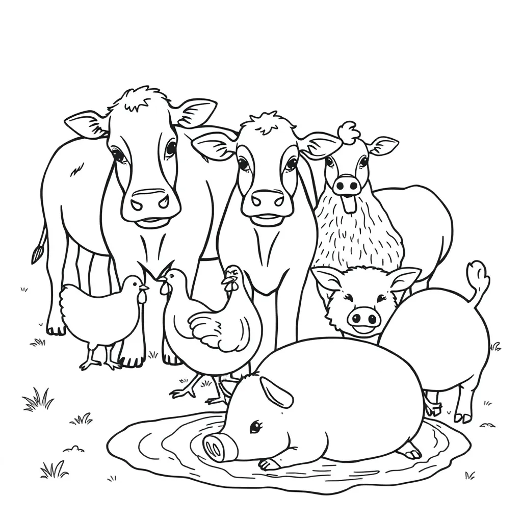 Farm Animals coloring page