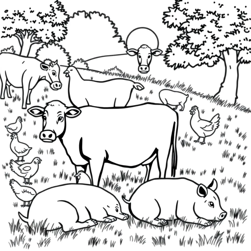 Farm Animals coloring page