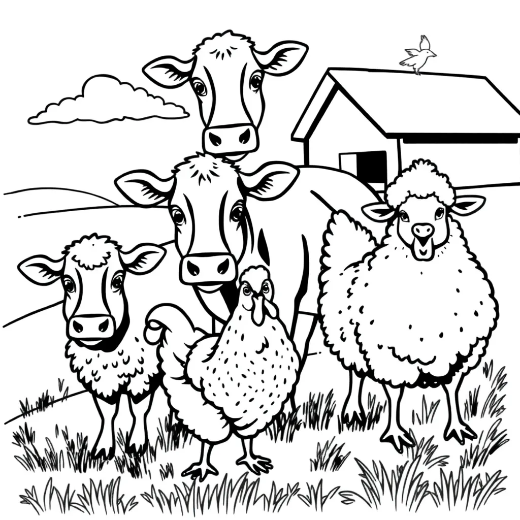 Farm Animals coloring page