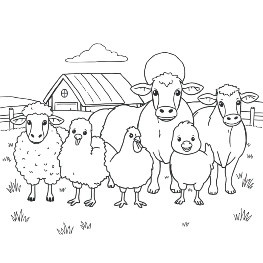 Farm Animals coloring page