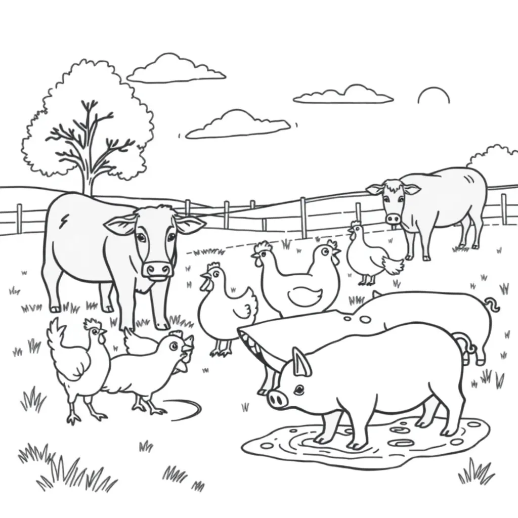Farm Animals coloring page