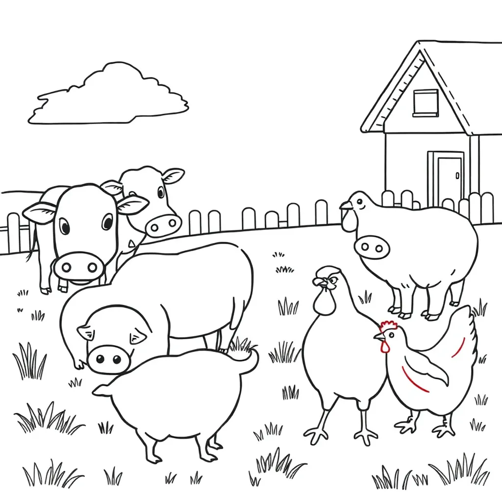 Farm Animals coloring page