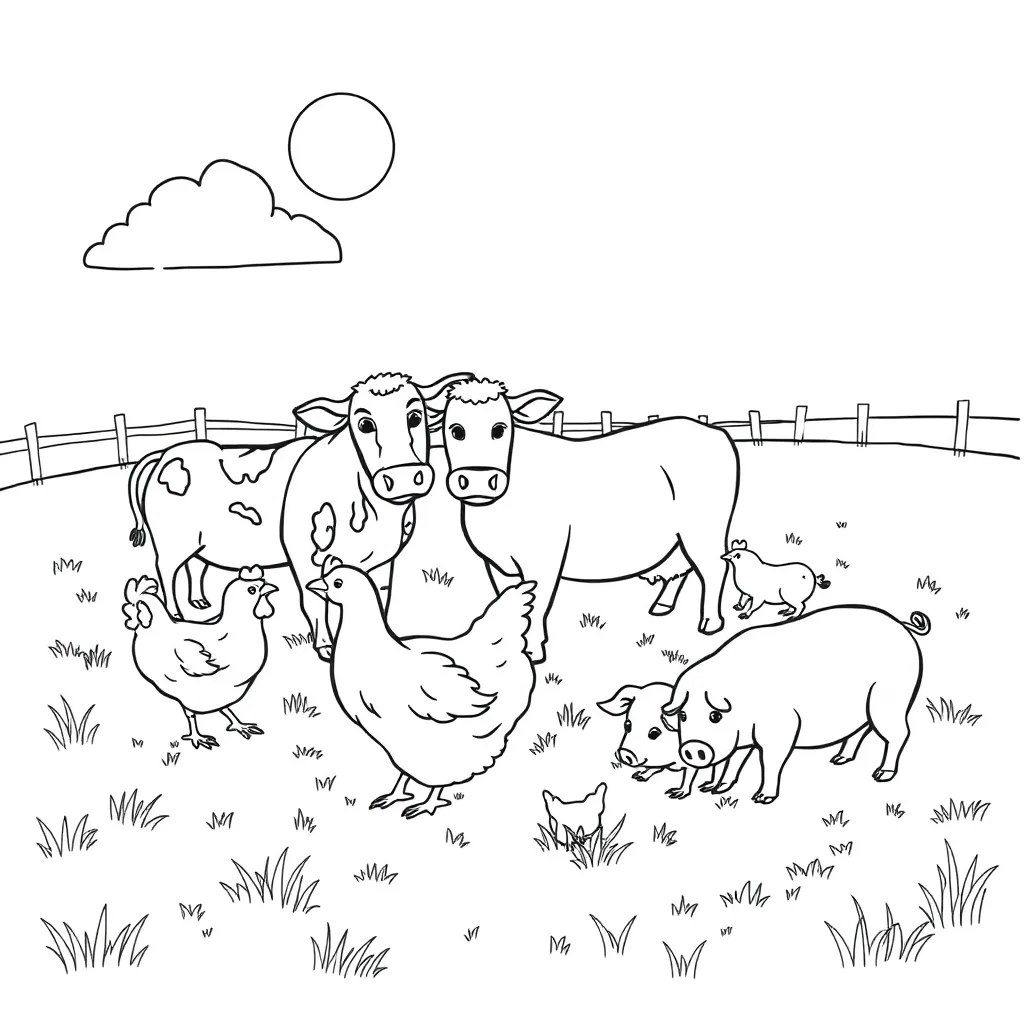 Farm Animals coloring page