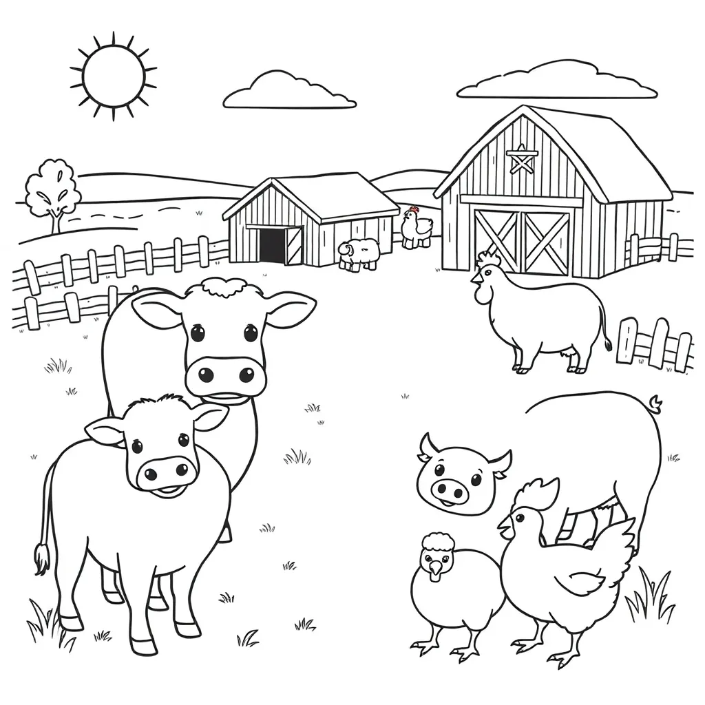 Farm Animals coloring page
