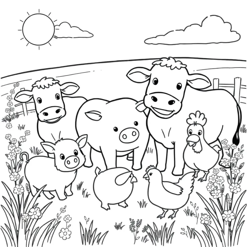 Farm Animals coloring page
