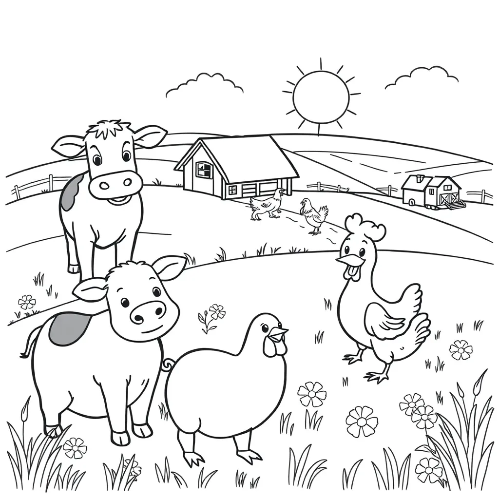 Farm Animals coloring page