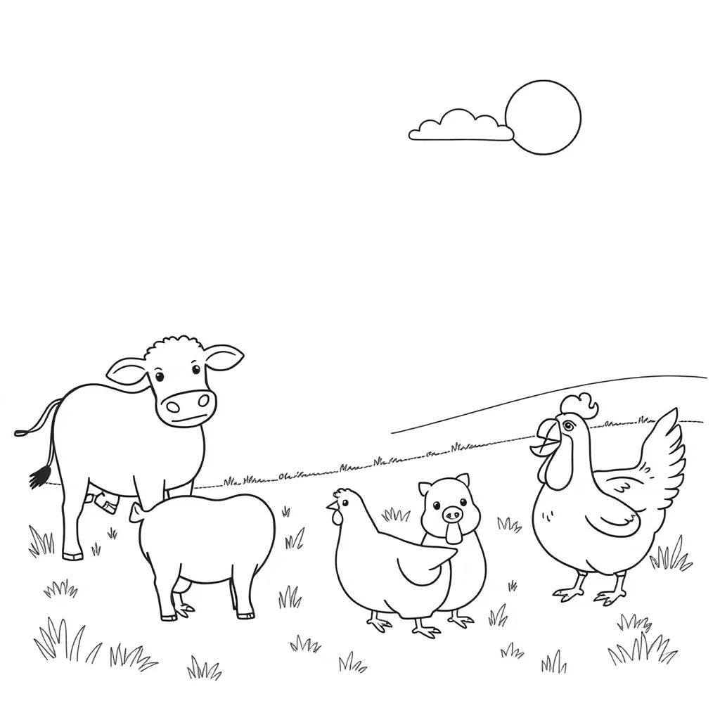 Farm Animals coloring page