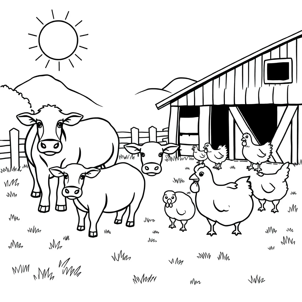 Farm Animals coloring page