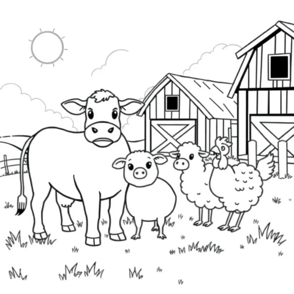 Farm Animals coloring page
