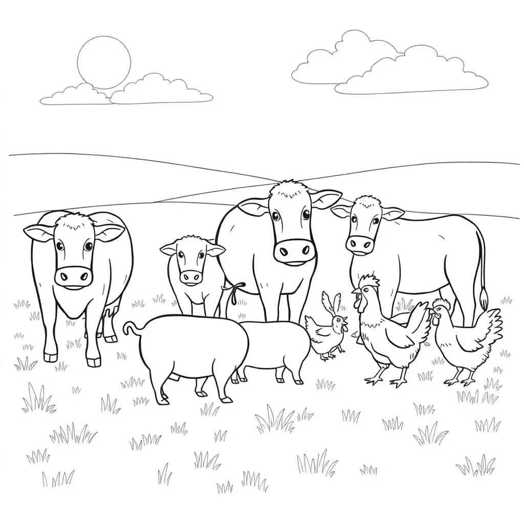 Farm Animals coloring page