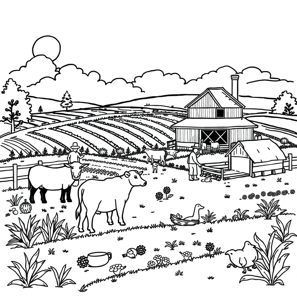 Farm coloring page