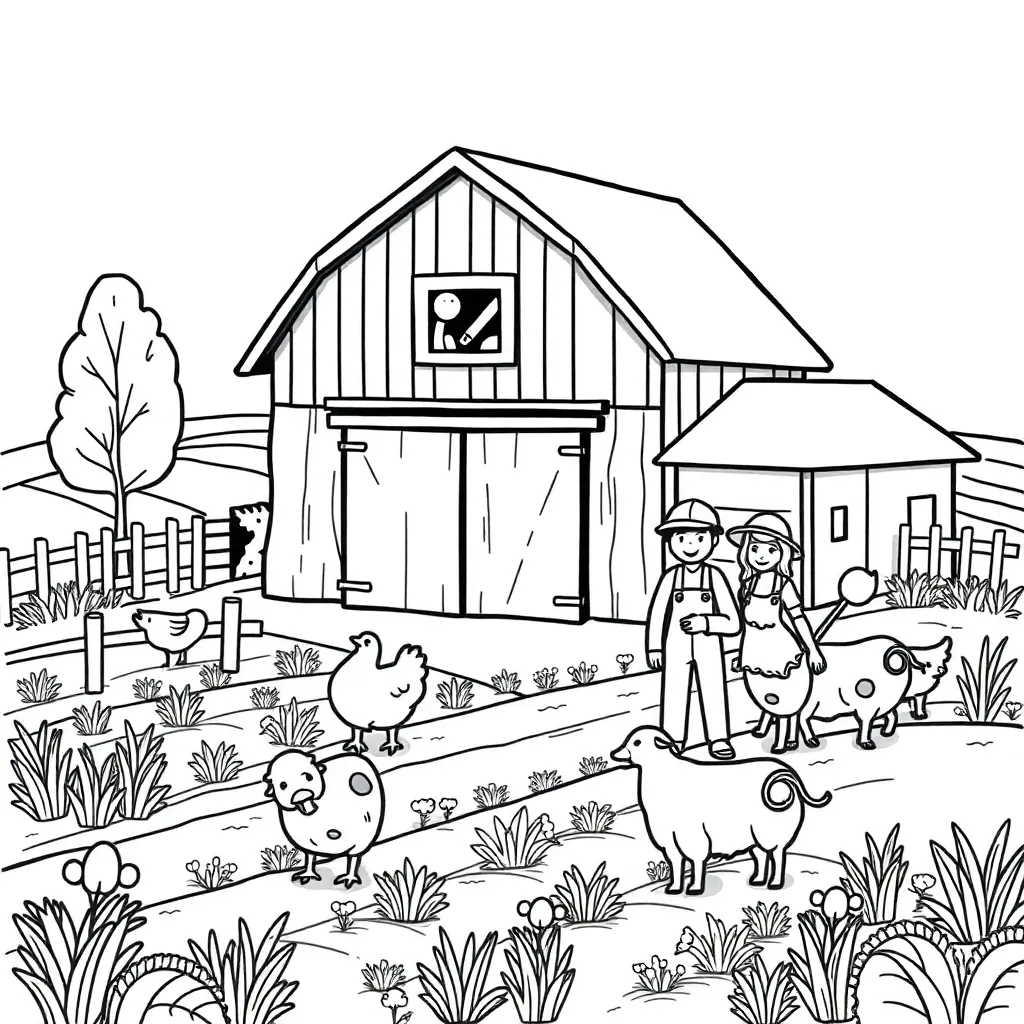Farm coloring page