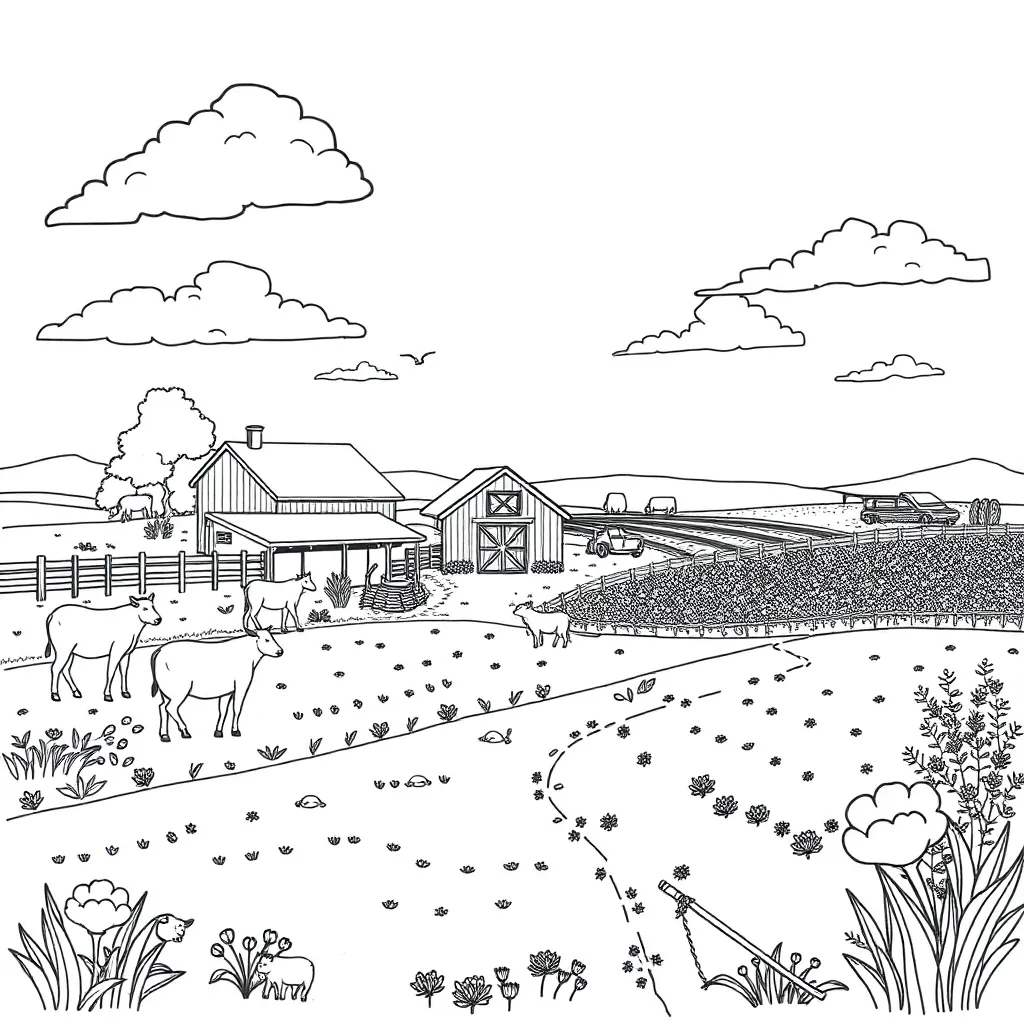 Farm coloring page