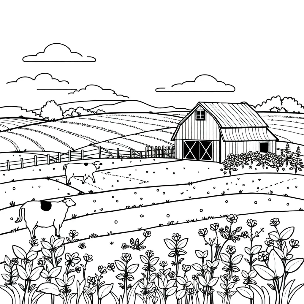 Farm coloring page