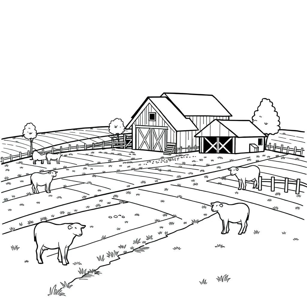 Farm coloring page