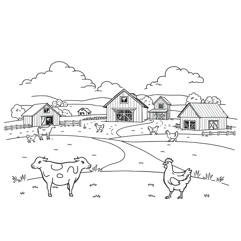 Farm coloring page