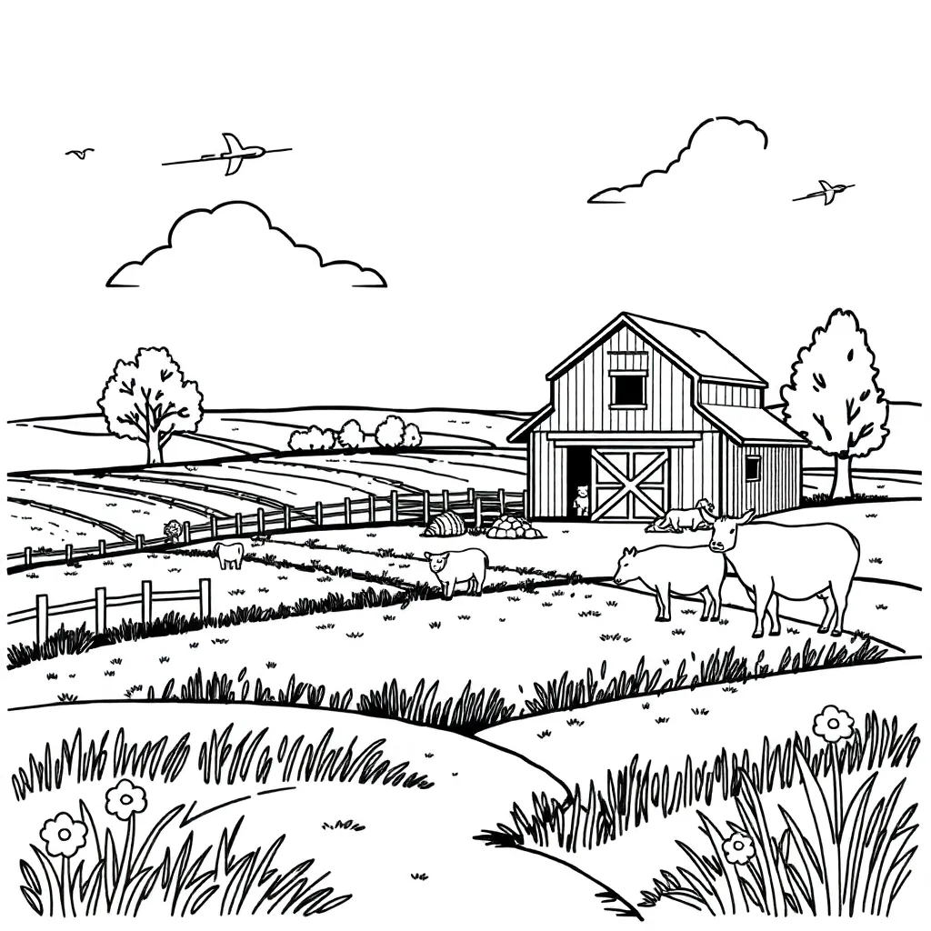 Farm coloring page