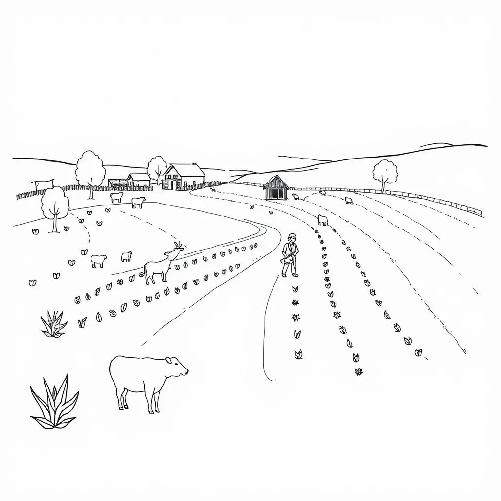 Farm coloring page