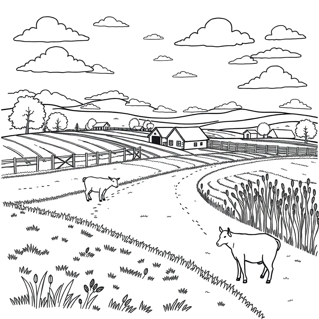 Farm coloring page