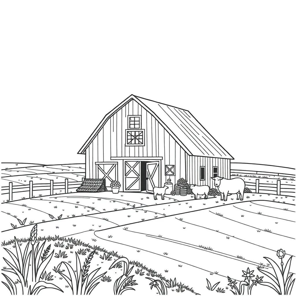 Farm coloring page