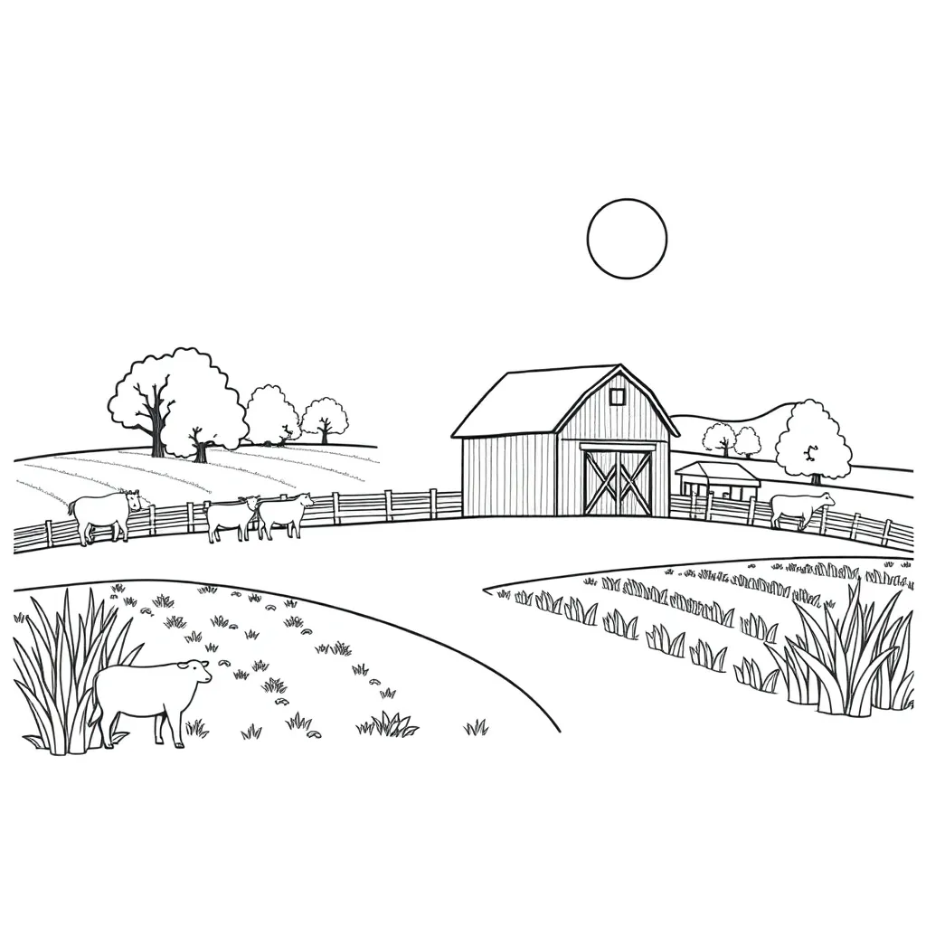 Farm coloring page