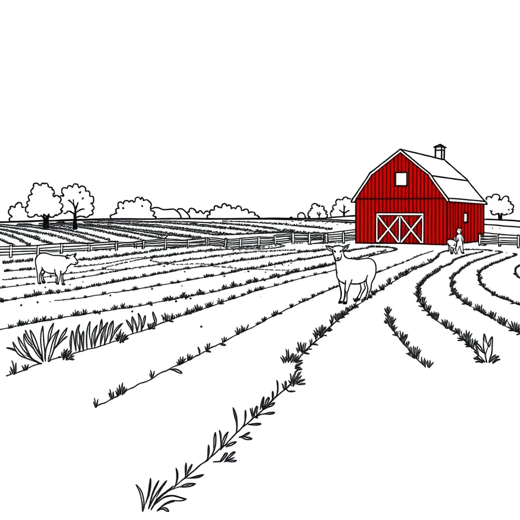 Farm coloring page
