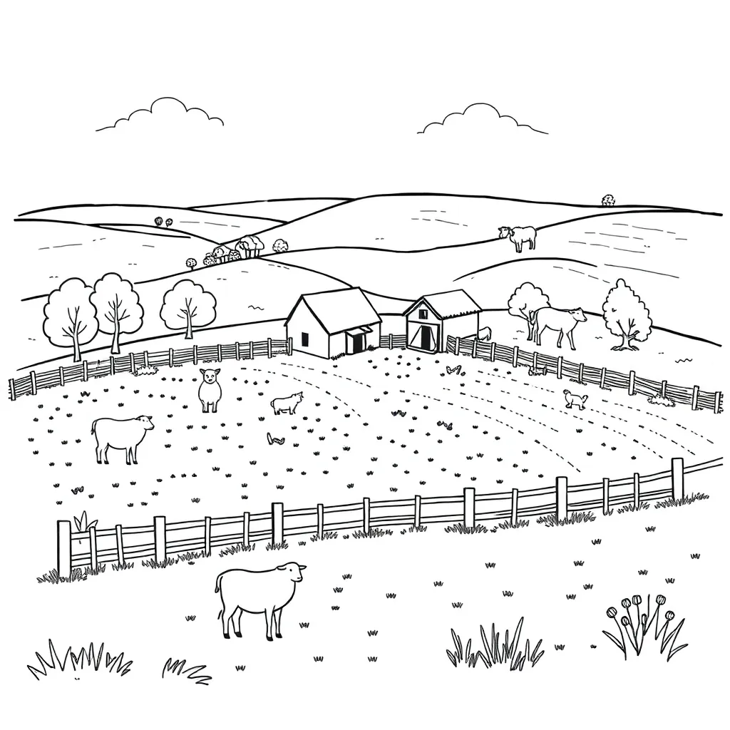 Farm coloring page