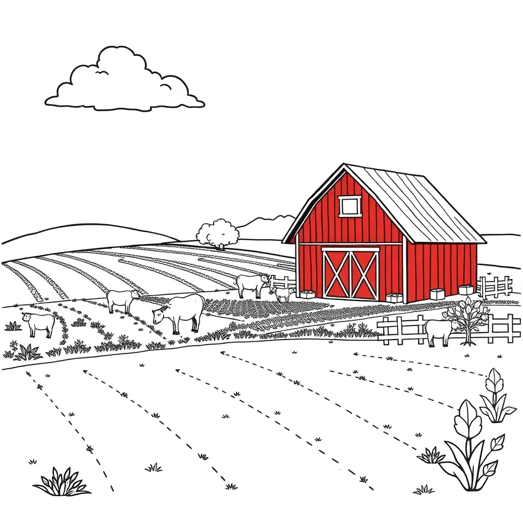 Farm coloring page