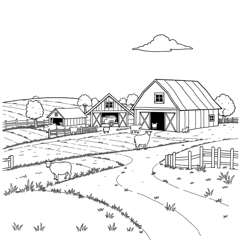 Farm coloring page